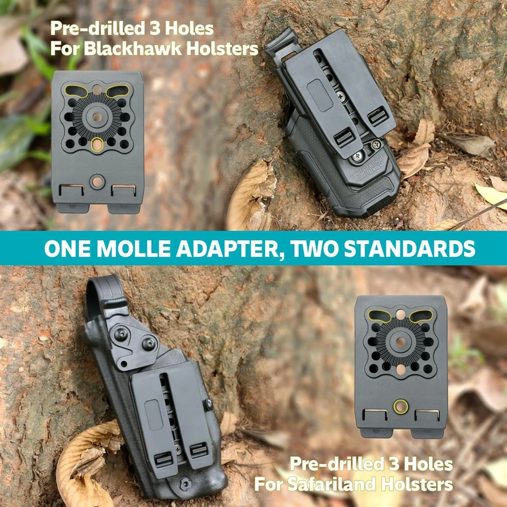 Gun Holster Molle Adapter Tactical Attachments for Vest, Belt, Gun Holsters,Magazine Pouch Heavy Duty Molle Clips Accessories view 2