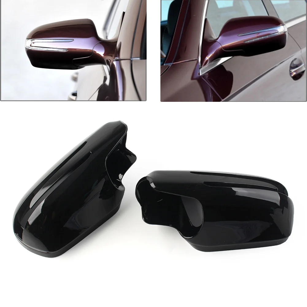 1 Pair Glossy Black Car Rear View Mirror Cover For Mercedes Benz E-Coupe CLS CLC SL SLK Class