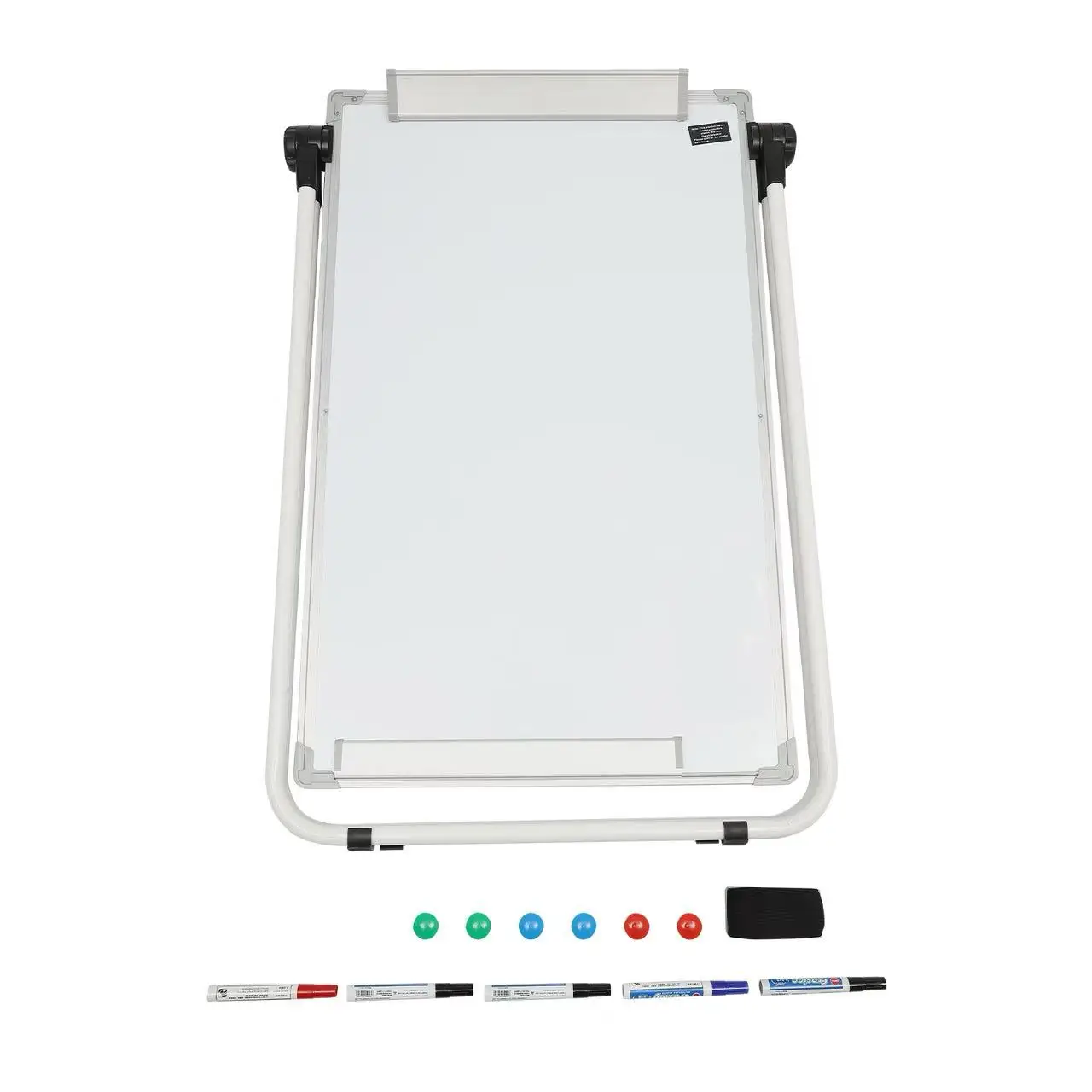 Wit aluminiumlegering 36x24 inch dubbelzijdig whiteboard 360 °   Roterende verstelbare beugel Mobiel onderwijsdemonstratiebord