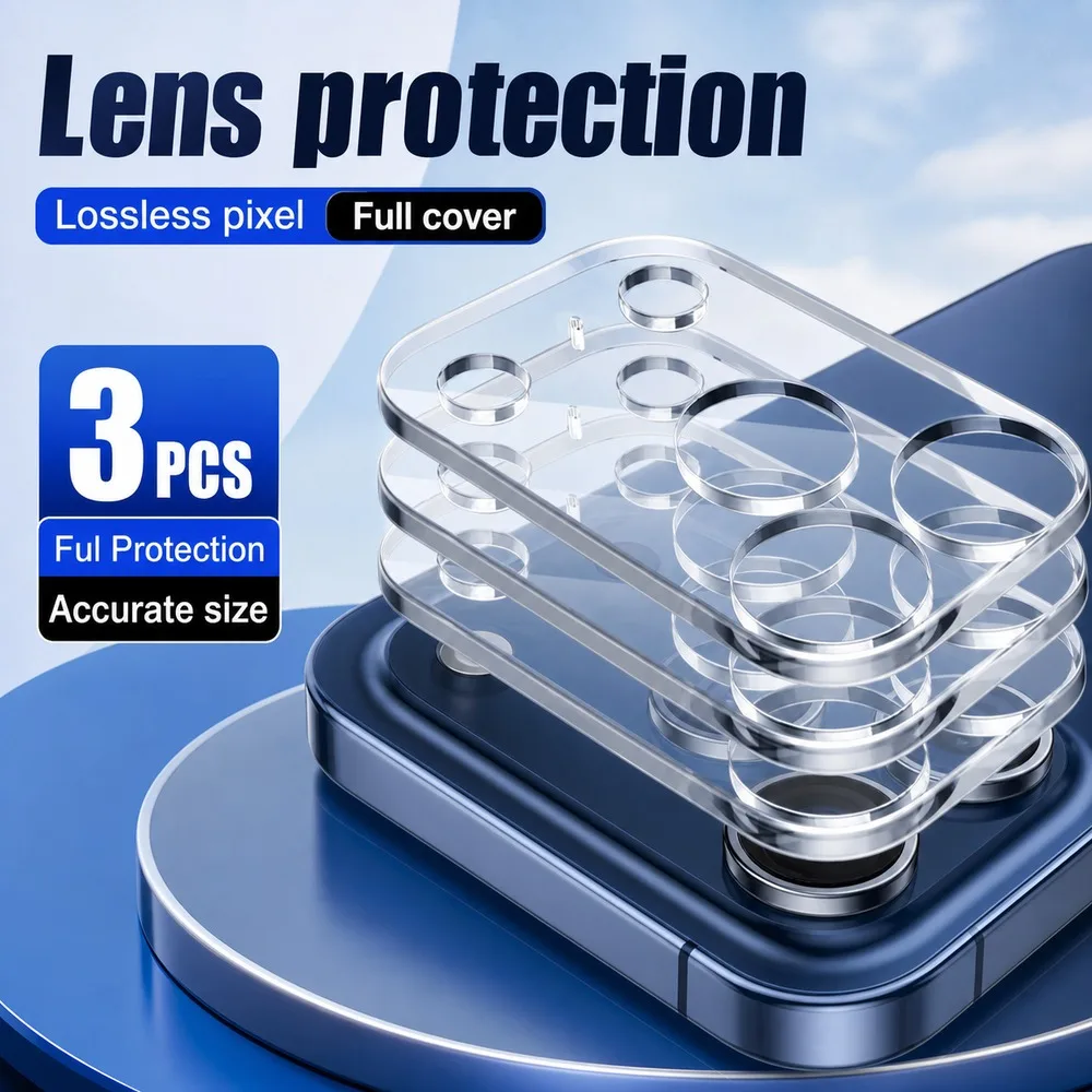 3er-Set Kameralinsen-Schutzfolie für iPhone 18 17 16 15 14 13 12 11 16e Air Gehärtetes Glas Linsenfolie für iPhone 18 Pro 17 Pro 16 Pro 15 Pro