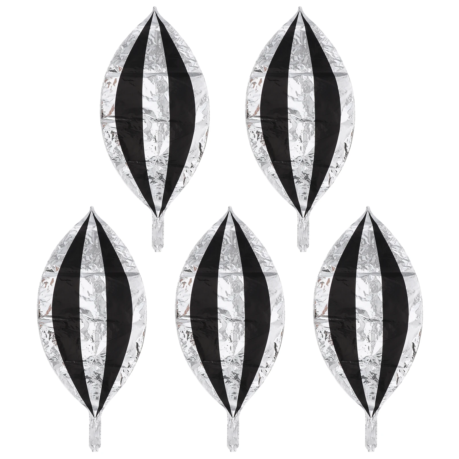 

5 Pcs Number Balloon Balloons Happy Birthday Decorations Aluminum Foil Striped Round