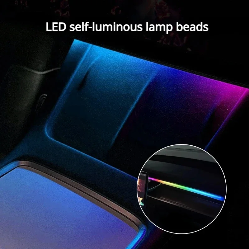 Wireless Charging Atmosphere Light for Tesla New Model 3+ Highland 2024 Center Console Lamps USB Acrylic LED Light Accessories