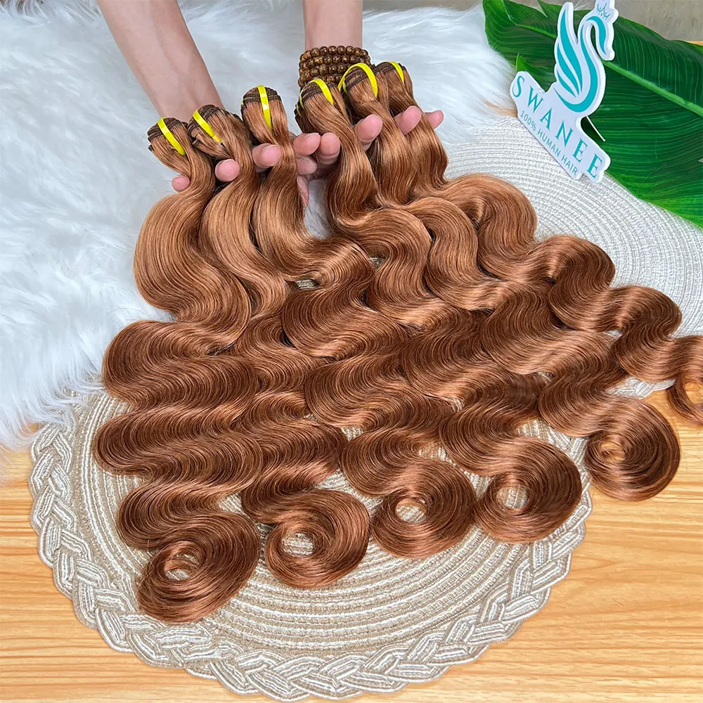 

Пучки человеческих волос SWANEE Body Wave # 35 класс 12А для наращивания волос, 100% необработанные волнистые пучки, наращивание волос для женщин