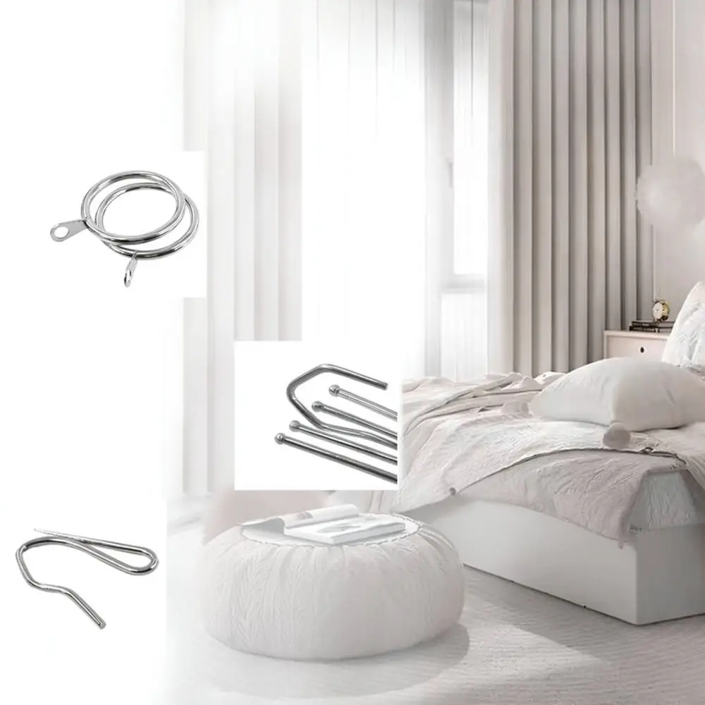 Drapery Hardware Accessories Metal Rings With Stainless Steel Four Prong Hooks For Smooth Curtain Sliding Window Decoration