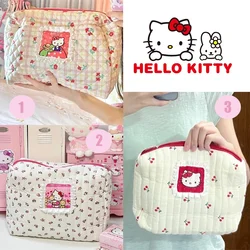 Kawaii Hello Kitty borsa cosmetica borsa da viaggio portatile Anime Girl prodotti per la cura della pelle di grande capacità stoccaggio borsa per il lavaggio portatile regalo