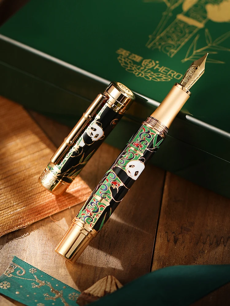 

HERO Panda Exclusive Commemorative Edition Gift Collection High End Metal Fountain Pen F Nib