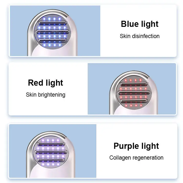 5-in-1 Beauty Machine Care Anti Aging Rimpel LED Foton Microstroom EMS Hot Cold Facial Massager Face Lift-apparaten