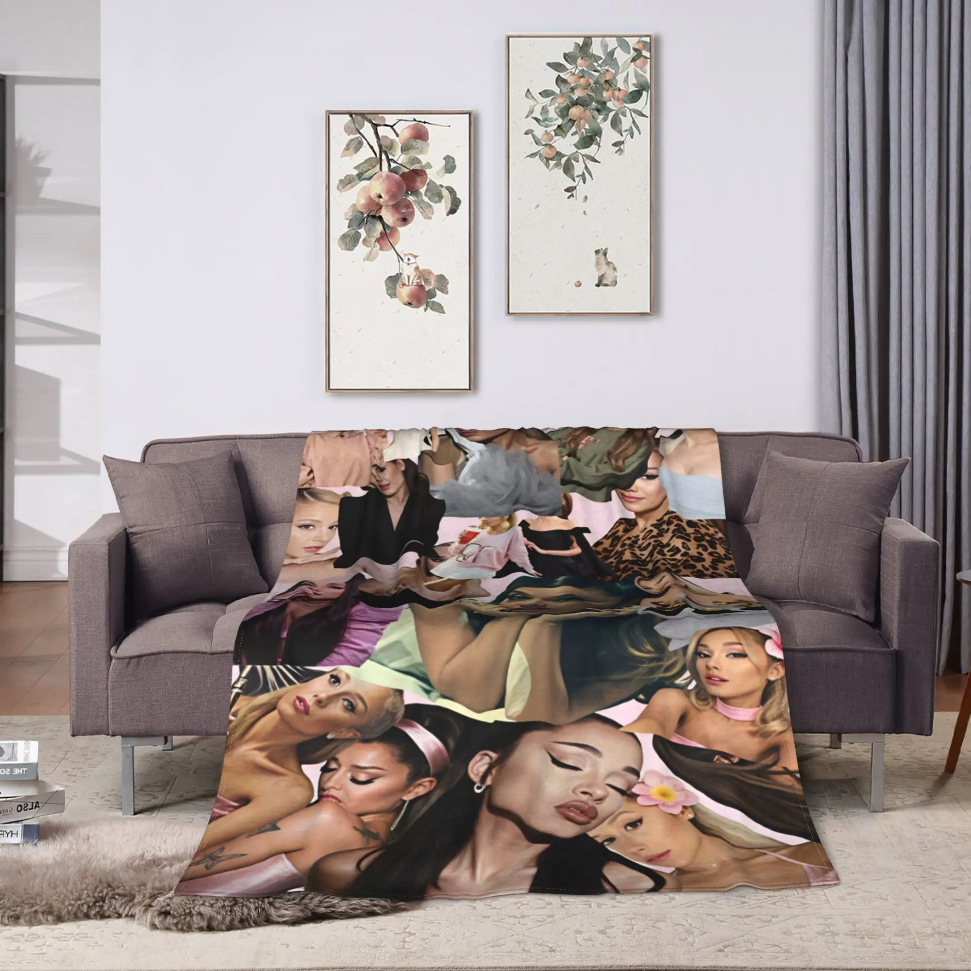 Ariana Grande Flannel Blankets Winter  Soft Bedding Throws for Kids Couch Bed Funny Bedspread Sofa Bed Cover