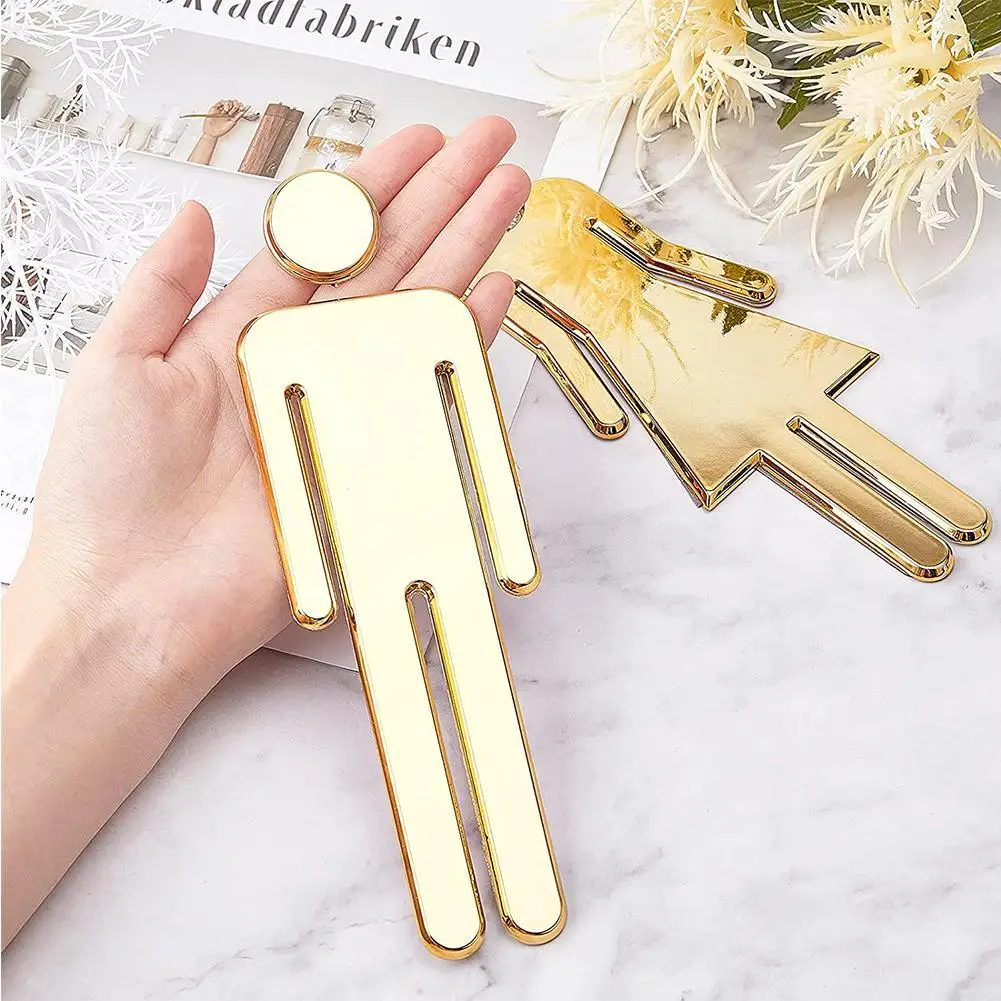 DIY Woman Man Toilet Door Sign 3D Bathroom Restroom WC Door Sign For Toilet Door Sign Wall Sticker Decor Removable Logo