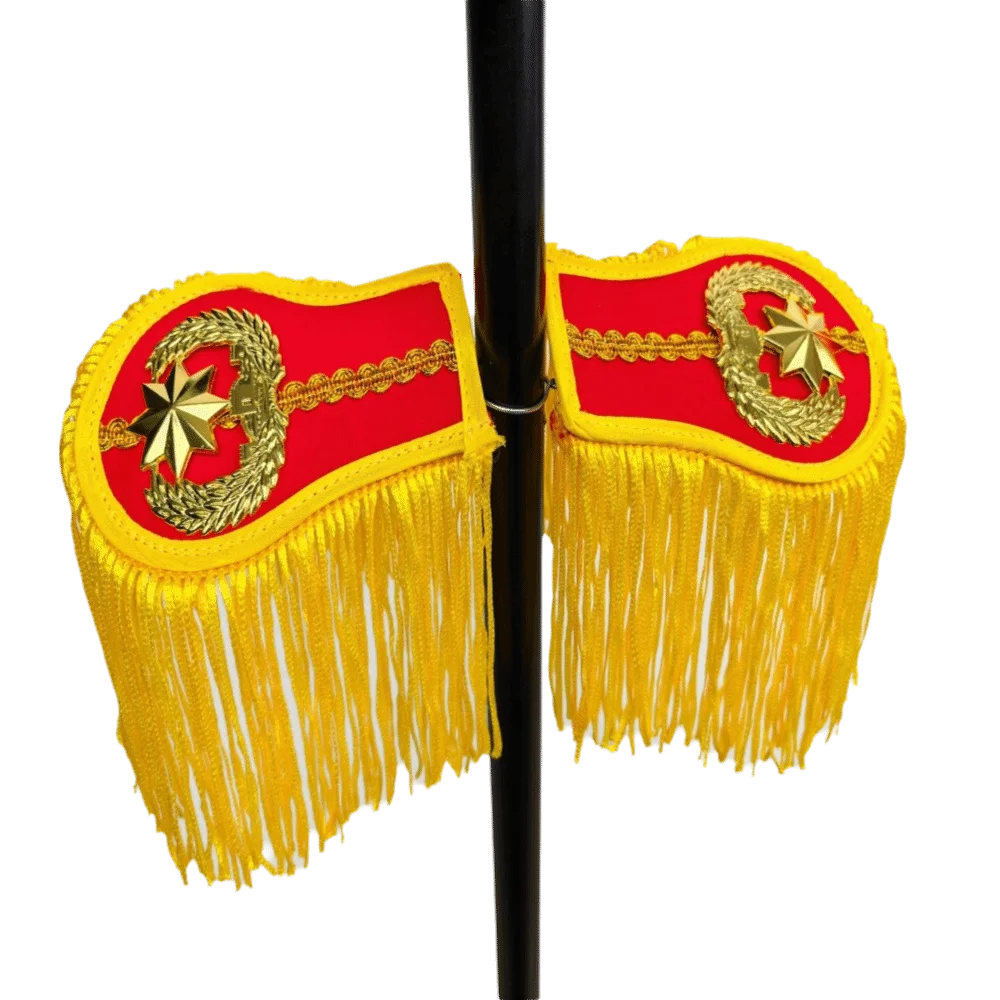 Smooth Satin Fabric Epaulettes Imitation Metallic Tassels Hidden Safety Pins Shoulder Badges Reinforced Stitching Lightweight