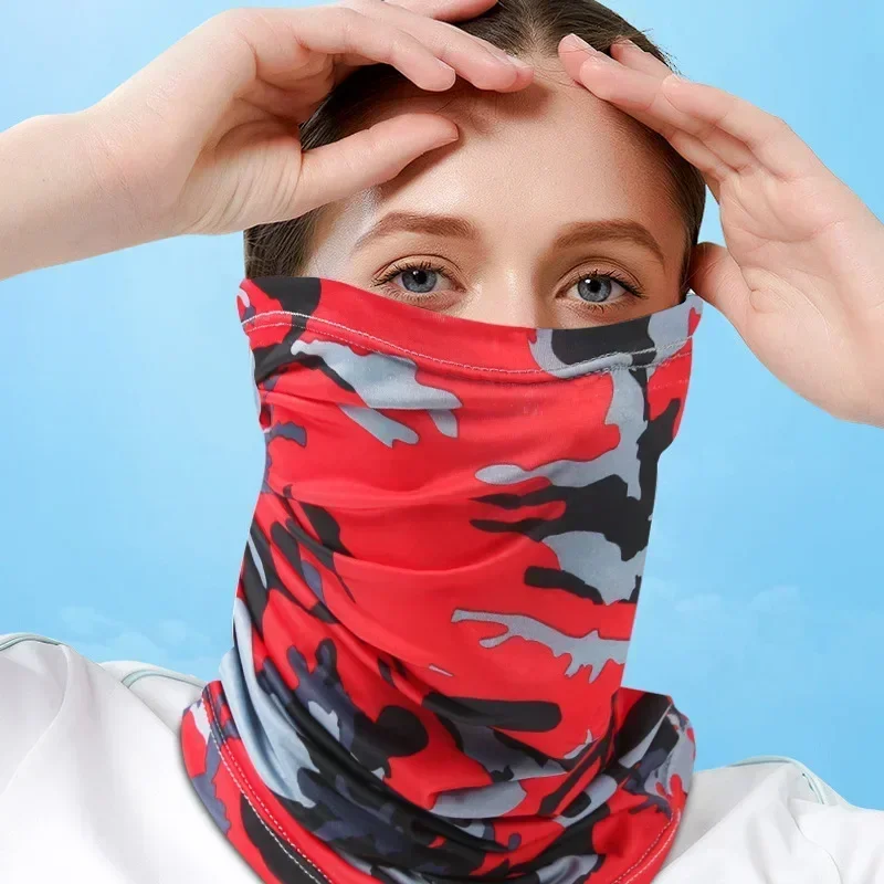 Bufanda Anti-UV de seda de hielo, mascarilla para cubrir la cara, protección para el cuello, secado rápido al aire libre, pesca, senderismo, Camping, motocicleta, Bandana transpirable