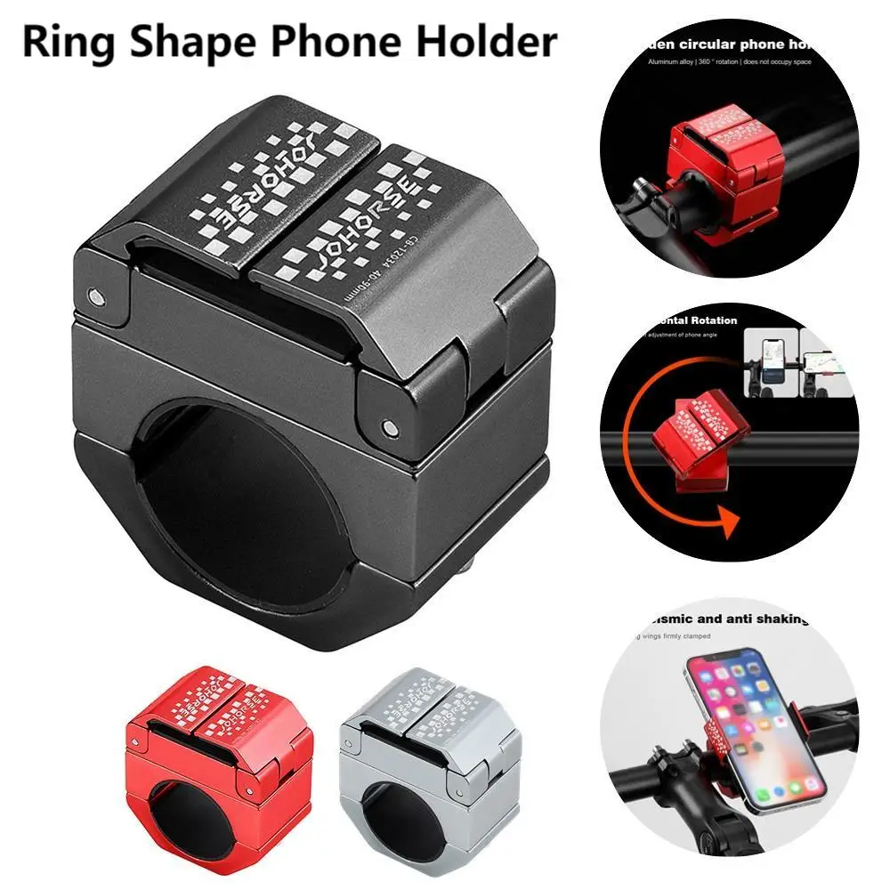 Aluminum Alloy Bicycle Mobile Phone Rack Ring Shape Phone Holder Shockproof Bike Cellphone Mount Stand for Scooter Motorcycle