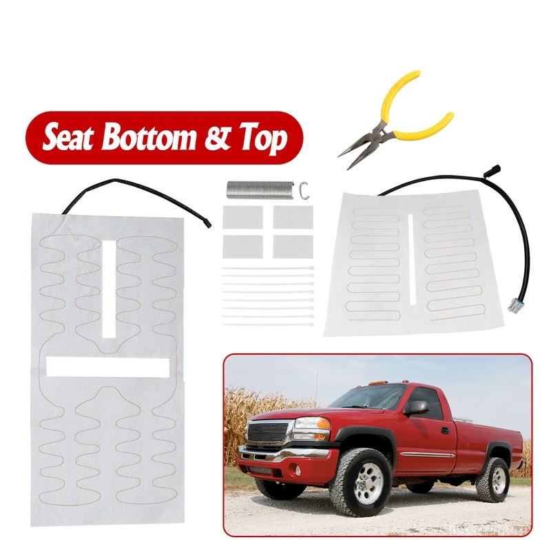 

1Set Seat Back Heater Kit Seat Bottom&Top Heater Elements Pad 88940288 88940289 For Chevy GMC Pickup 03-07 Parts 641106 641105