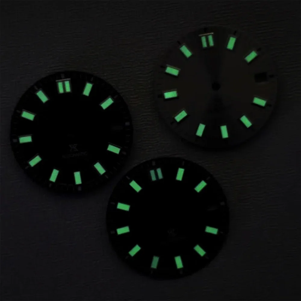

Customized 28.5mm Dial NH35 Watch Dial Fit for NH35 NH36 Movement 28.5mm Green Luminous Watch Face