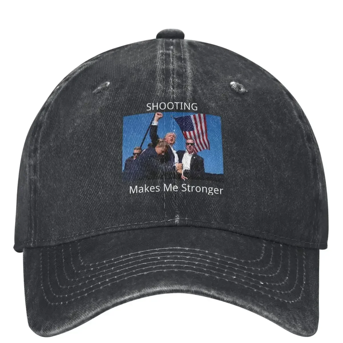 Trump SHOOTING Baseball Cap MAKES ME STRONGER Unisex Teens Sunshade Trucker Hat Summer Trendy Outdoor Gym Baseball Caps