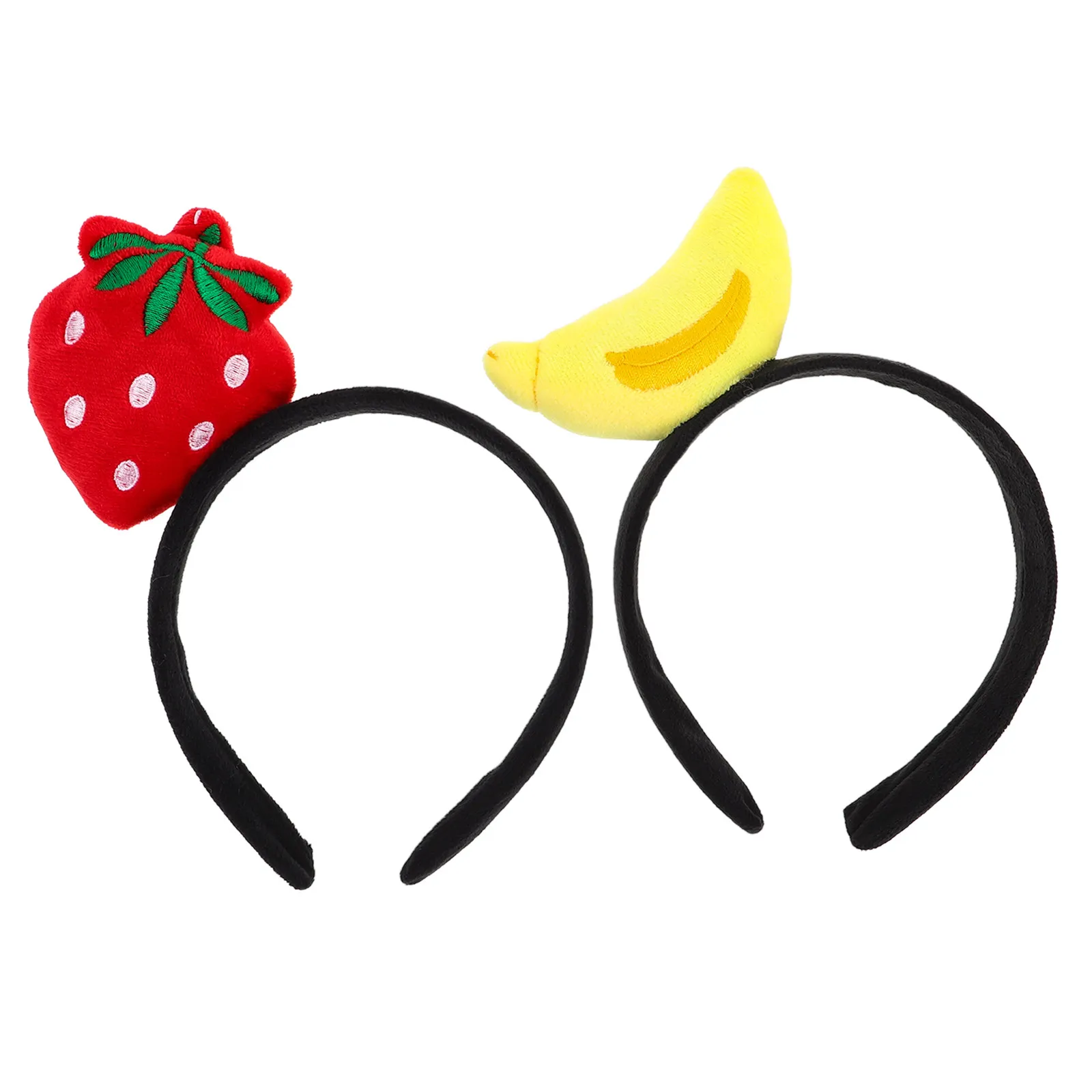 2Pcs Fruit Headbands for Women Cartoon Hair Bands Comfortable Lightweight Live Stream Appeal