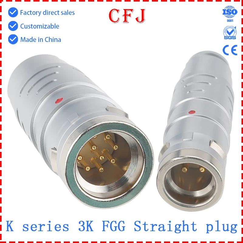 Cfj K سلسلة 3K FGG 2 3 4 5 6 7 8 10 14 16 18 20 22 24 26 30 دبوس دفع سحب قفل دائري مقاوم للماء موصل الطيران