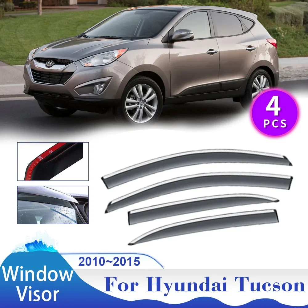 

For Hyundai Tucson IX35 LM 2010~2015 Car Windows Visor Vent Smoke Covers Sun Rain Guards Deflector Shelters Exterior Accessories