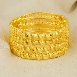 Dubai Women's Hemp Rope Gold Plated Indian and African Hard Bracelet Charming Wedding Ethiopia Arab Handmade Jewelry Luxury