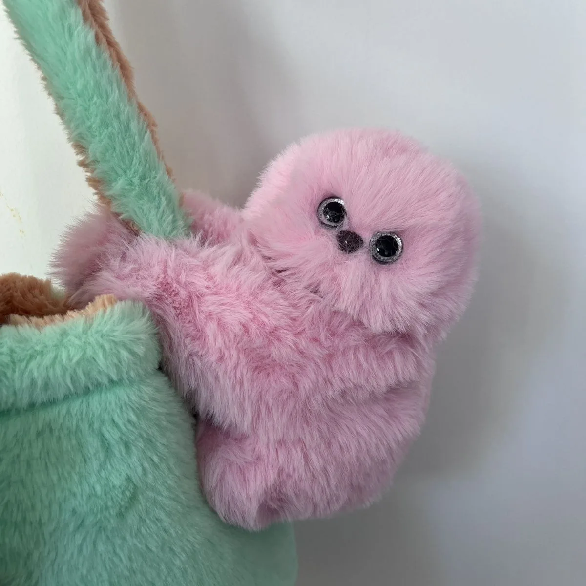 Shy Robot Owl Plush Pendant Cute Stuffed Doll Wristband Bag Hanging Ornament Soft Fluffy Keychain Decorative Accessory view 3
