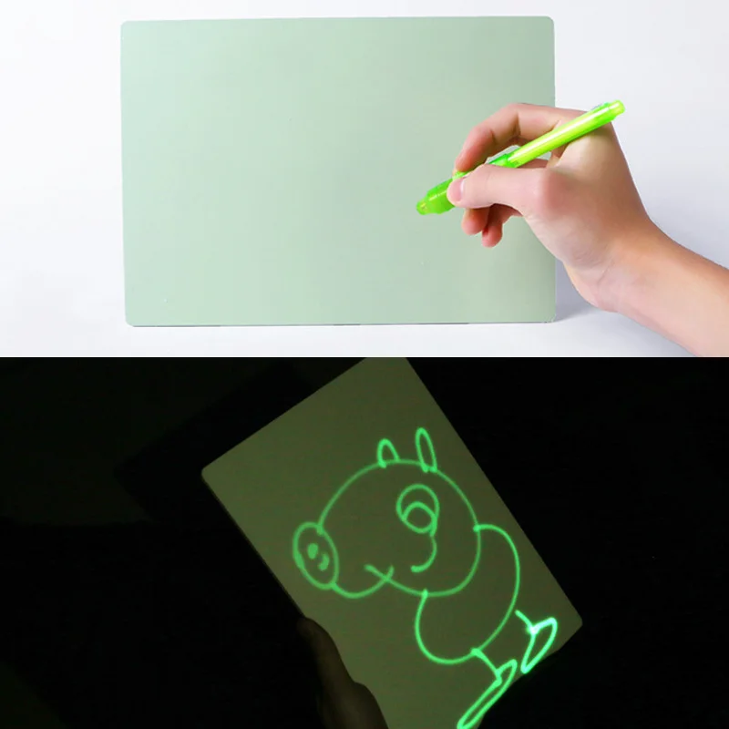 A3 A4 A5 Magic Luminous Drawing Board Draw with Light-Fun Sketchpad Board Fluorescent Pen Russian English Light Up Draw Kids Toy