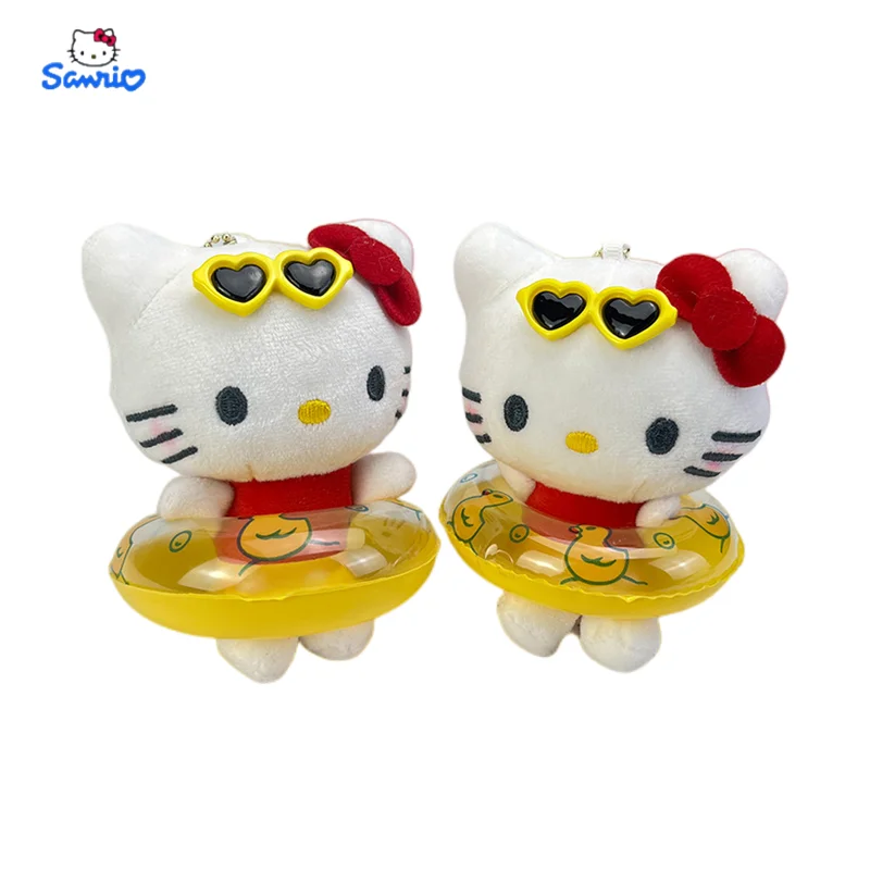 

Sanrio Hello Kitty Plush Keychain Cartoon Creative Skin Color Kuromi Doll Pillow Summer Swim Ring Collection Cute Festive Gifts
