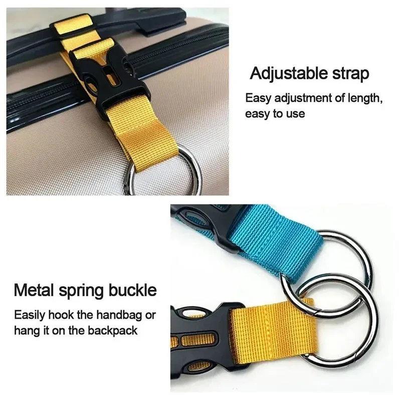 1PCS Backbin Belt Buckle Luggage Band Multifunctional Backpack Nylon Hanging Buckle Portable Suitcase Hook Hanging Buckle