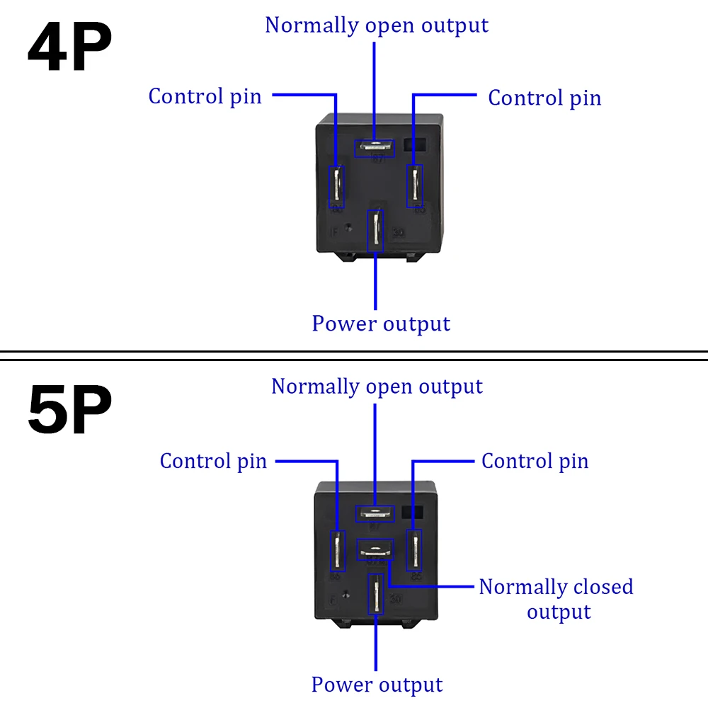 4 5 Pin 4P 5P 40A Waterproof Car Relay Long Life Automotive Relays Normally Open DC 12V 24V Relay For Head Light Air Conditioner image 4