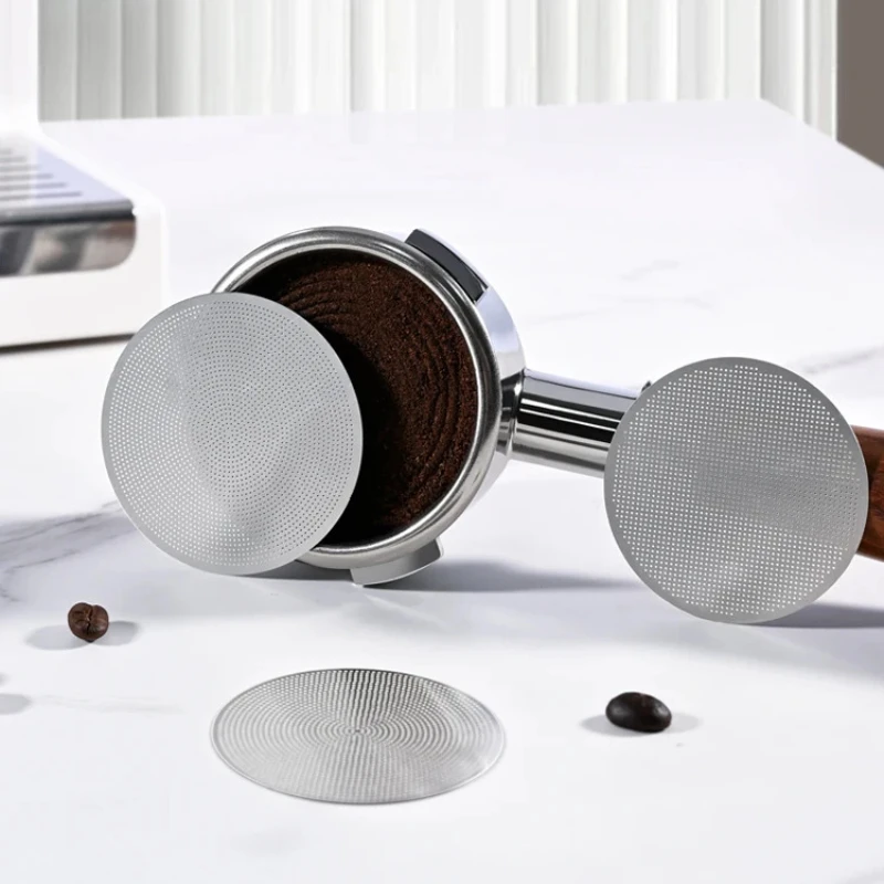 

1 серебряные фильтры для кофе, 51 мм/53 мм/58 мм, дополнительная сетка для распределения воды для кофе, фильтрующая сетка из нержавеющей стали, чаша для кофейного порошка