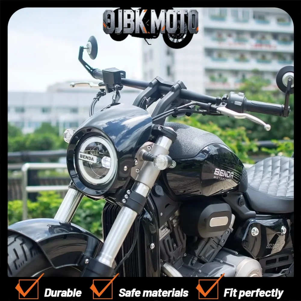 

For BENDA ChinchiIIa ROCK 300 Customized Pig Head Cover Special Straight Up Headlight Cover Head Cover Headlight Net