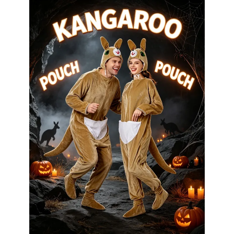 Adult Animal Onesie Costume, Halloween Role Play Suit, Male Female Party Outfit for Holiday Stage Performance Show Carnival