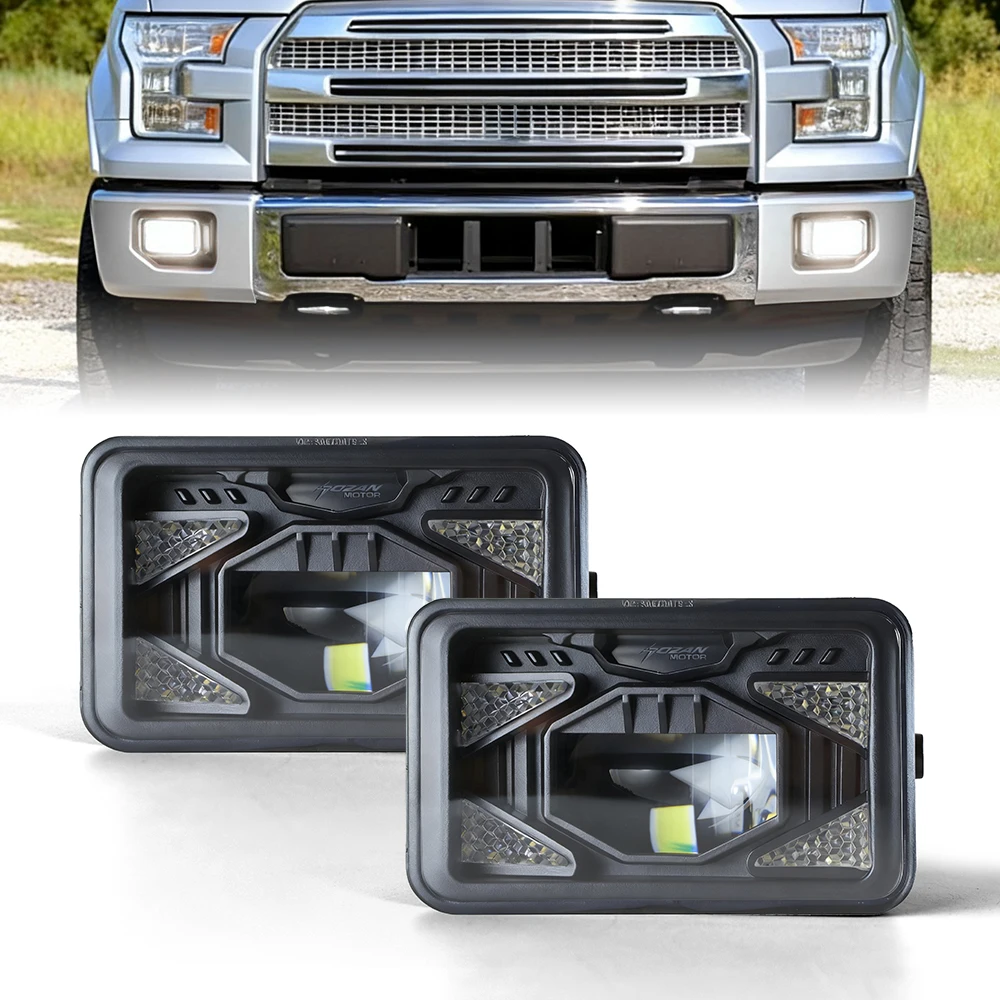 

Квадратные светодиодные противотуманные фары 4,5 дюйма, 60 Вт, белые, с ДХО, водонепроницаемый монтажный комплект, совместимые с Ford F150 2015-2020 годов выпуска