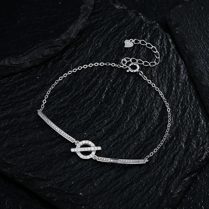 

ZFSILVER модный классический браслет из серебра 925 пробы с муассанитом и буквой IO Crossing, женские аксессуары, роскошные ювелирные изделия, подарок MZ-0142B