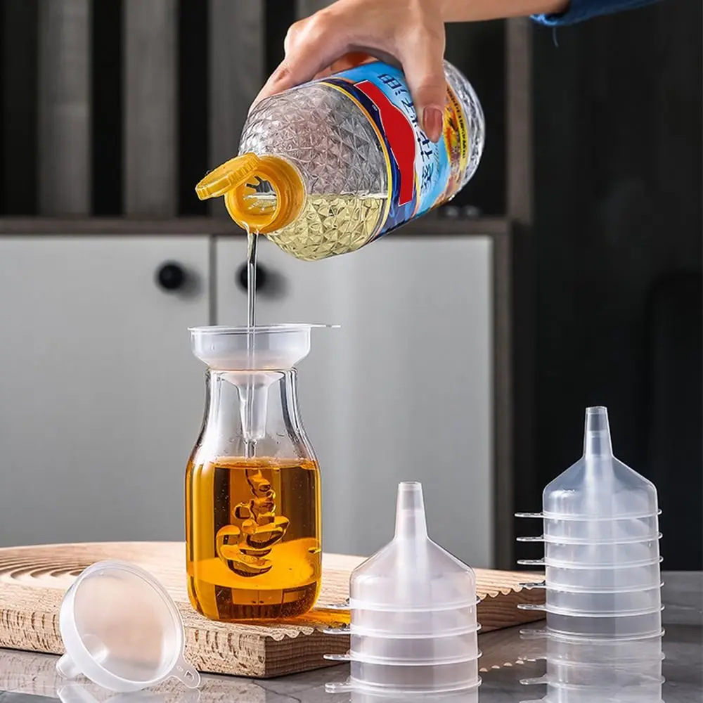 Clear Plastic Funnel With Narrow Spout For Filling Oil Bottles Dispenser Large Caliber Can Be Hung Funnel Kitchen Tools