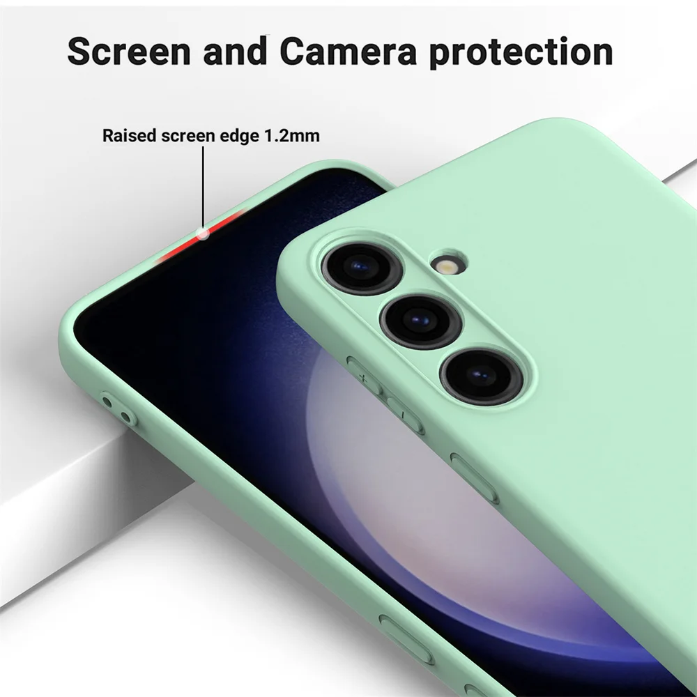 Delicate Liquid Silicone Camera Lens Protector Phone Cases For S23 S24 FE For Samsung Galaxy  S23 S24 S25 UItra Plus soft Cover - náhled 2