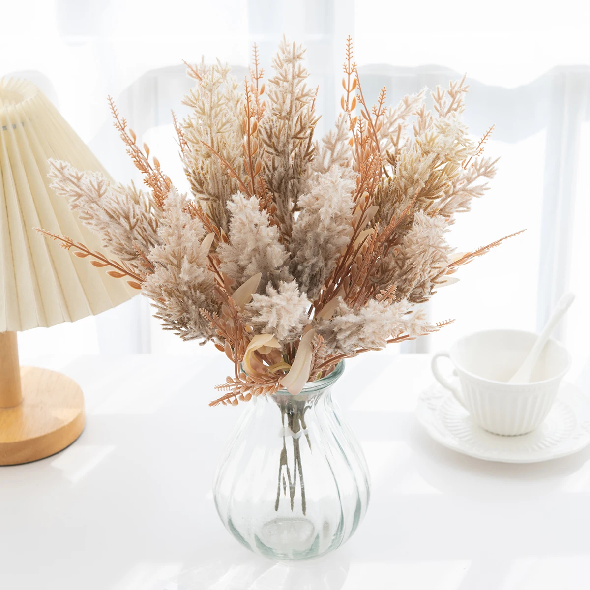 Künstliche Schilfpflanze für Zuhause, Büro, Party, Tischvase, Bonsai-Dekoration, Outdoor, Garten, Hof, Hochzeit, Braut, DIY-Fotografie-Requisite – Detail 5