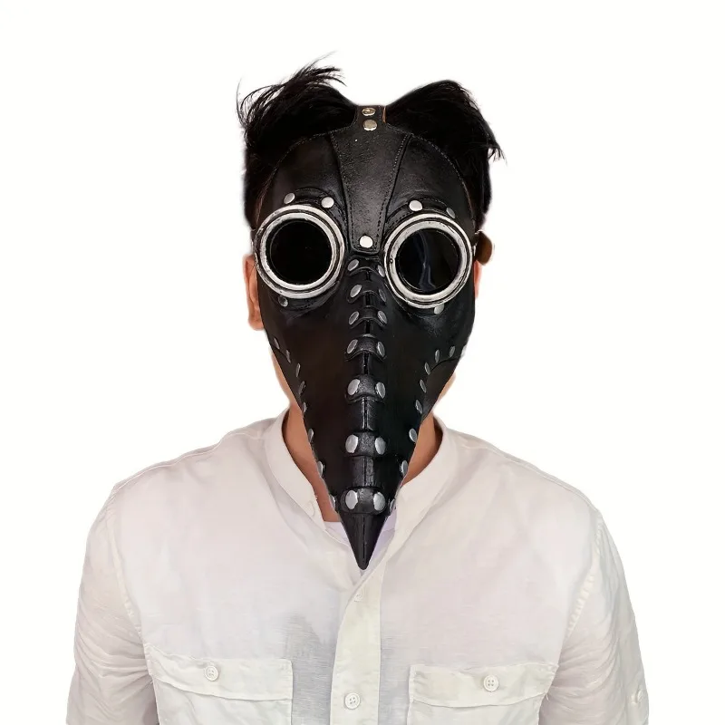 قناع منقار الطيور أصلي طبيب الطاعون Steampunk للهالوين إكسسوار تنكري من اللاتكس الطبيعي أزياء الهالوين للحفلات