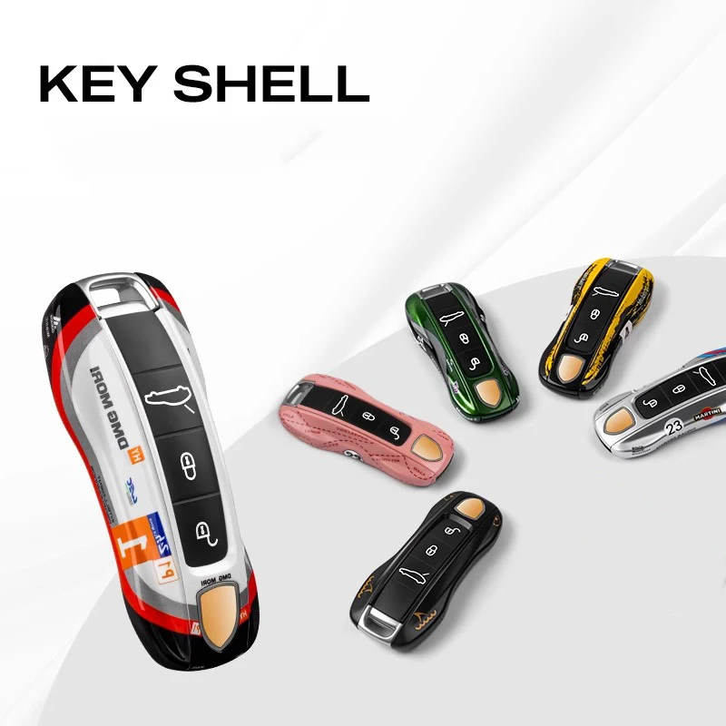 Car Remote Key Cover Racing style For Porsche Cayenne Panamera Cayman Macan Boxster 971 9YA 718 911 Racing Keyless Hard Case