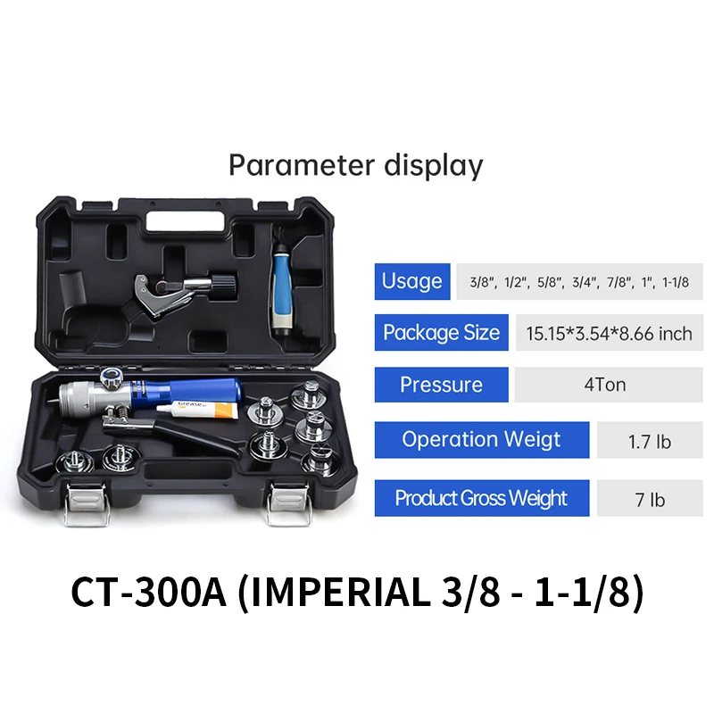 

Hydraulic Tube Expander CT/VG-300A/AL Expander for Copper and Aluminum Tubes for Refrigeration, Air Conditioning, and Refrigerat