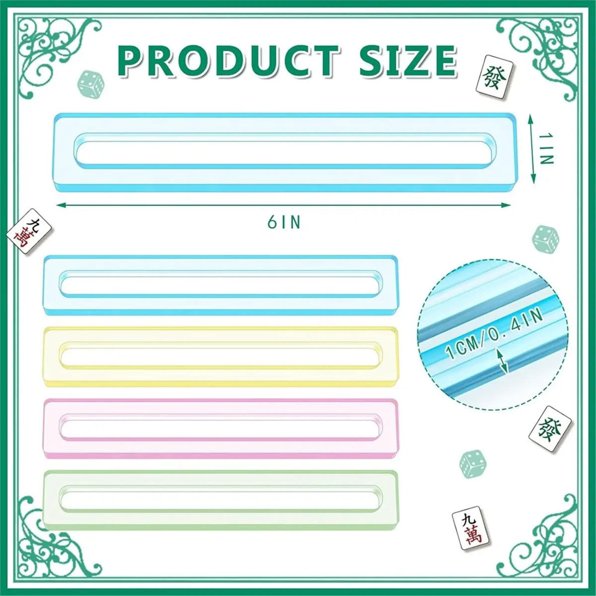 4 Pcs Mahjong Line Finder, Bright Acrylic Mahjong Line Reader for Beginners, Thickened Rules Reader