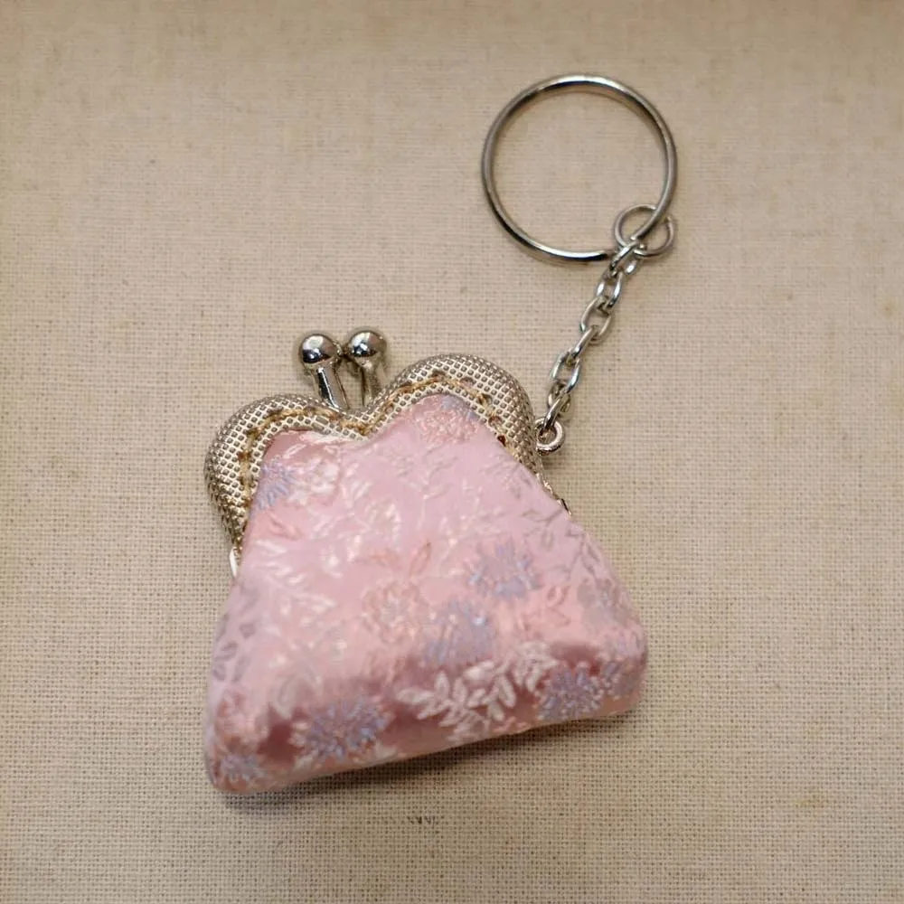 Items Bag Embroidered Brocade Coin Purse Small Pocket Anti-lost Cotton Mini Pouch Thickened Polyester Key Ring Packet Women