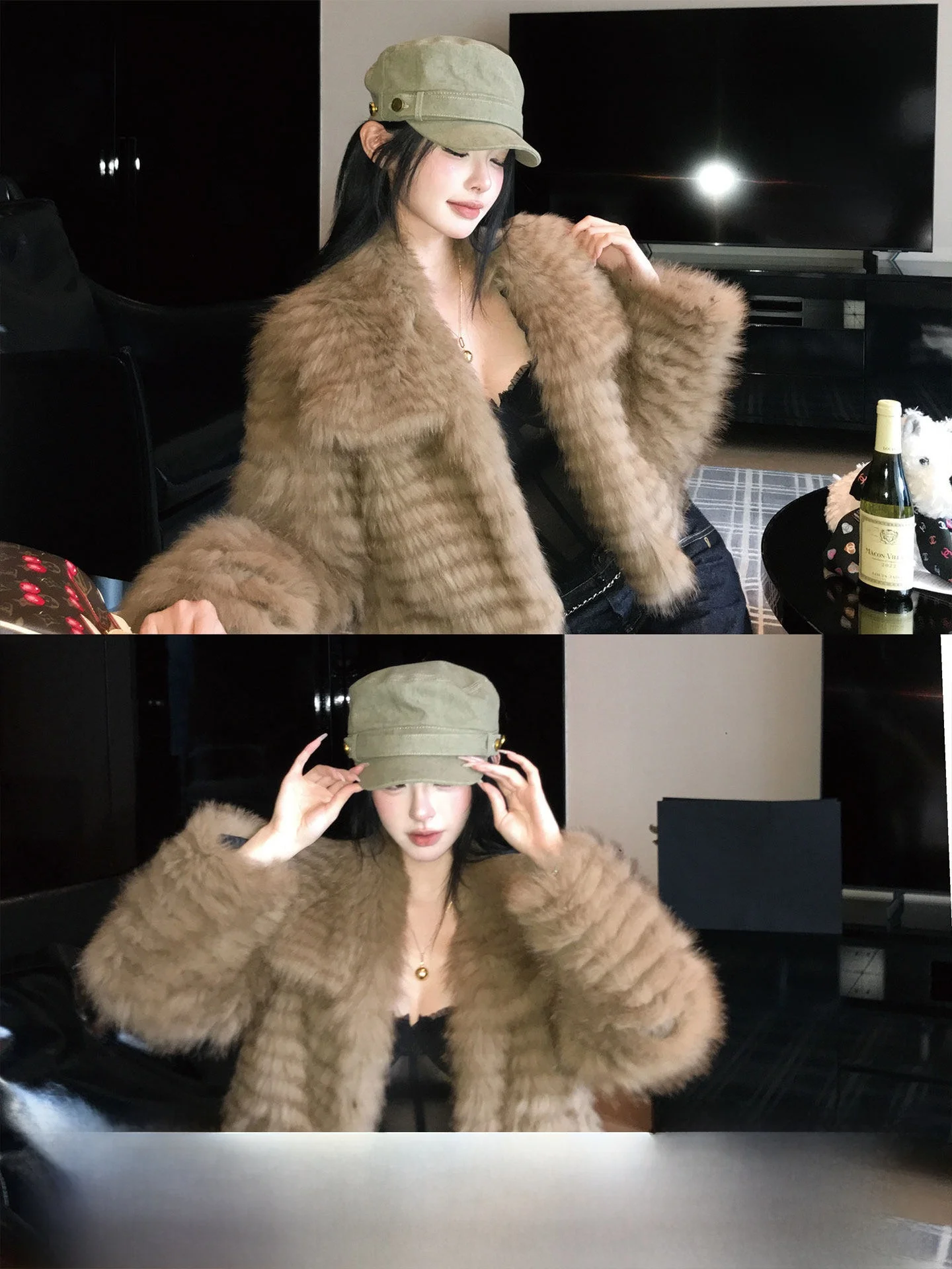 

Fur Collar Coat Warmth Outerwear Autumn Winter High End Feel Okaaay Fuji Initial Snow Faionable Youth Women's...