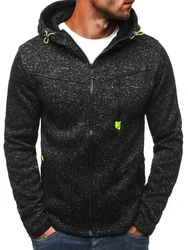 Men's sportswear jacquard hoodie fleece cardigan hoodie