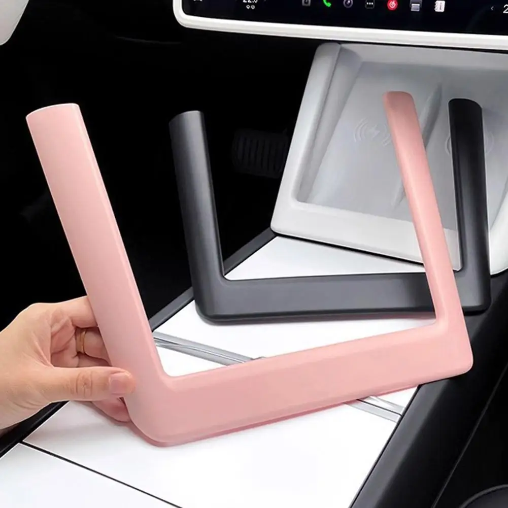 Pour Tesla Model Y/3, bordure décorative de charge sans fil pour le contrôle central, protection intérieure, accessoires changeant de couleur