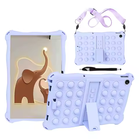 Soft Silicone Case For Lenovo Xiaoxin Pad 10.6 11 Tab M10 Plus 3rd Gen P11 TB-125FU 128XU J606F Stand Cover With Shoulder Strap