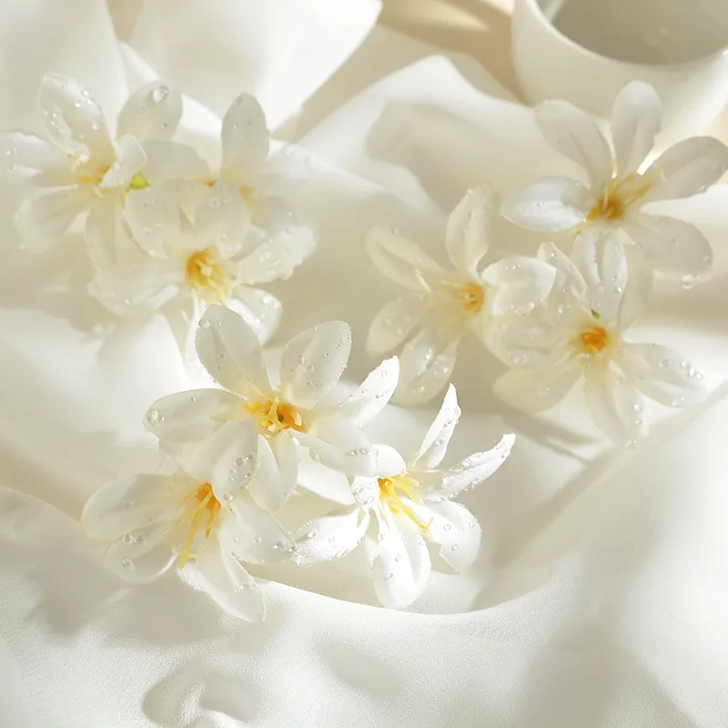Dewdrop Simulation 3 Flower Head Decoration Hair Accessories Hat Clothing  DIY Home Decoration Fake Flowers Paired Fresh Breeze view 5