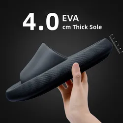 Chanclas suaves de EVA para hombre y mujer, sandalias de suela gruesa de 4,0 cm, zapatillas de baño antideslizantes para el hogar, talla grande 36-49