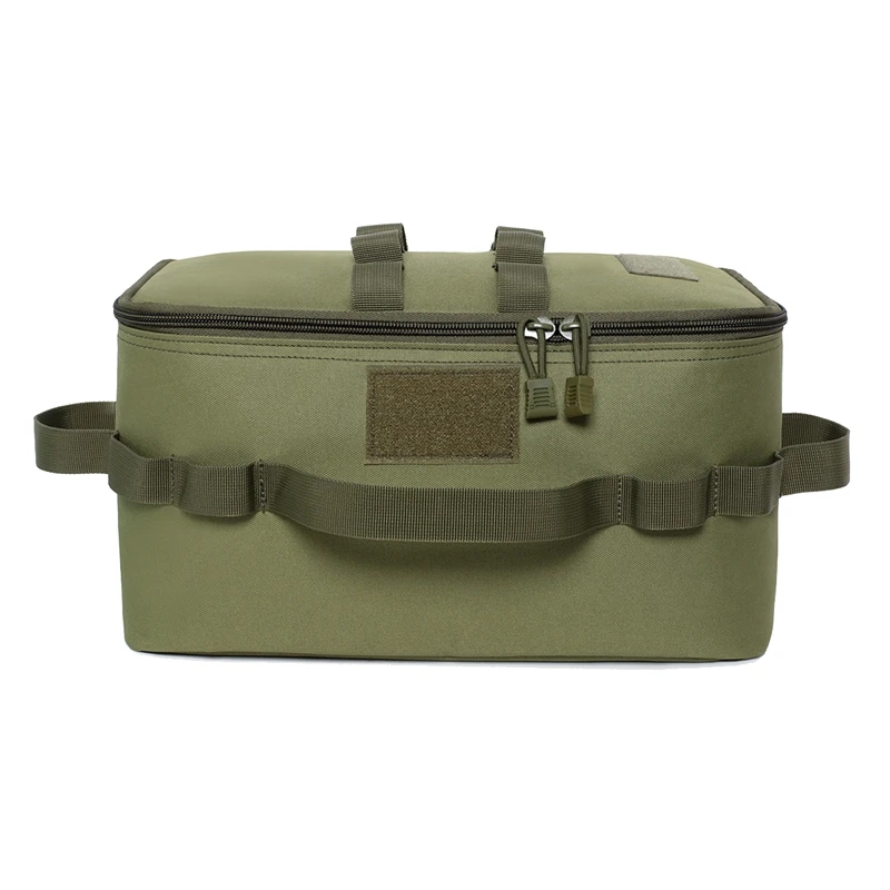 Outdoor Camping Storage Bag Gas Stove Canister Pot Carry Bag Picnic Bag Cookware Utensils Organizer Green-FS view 3