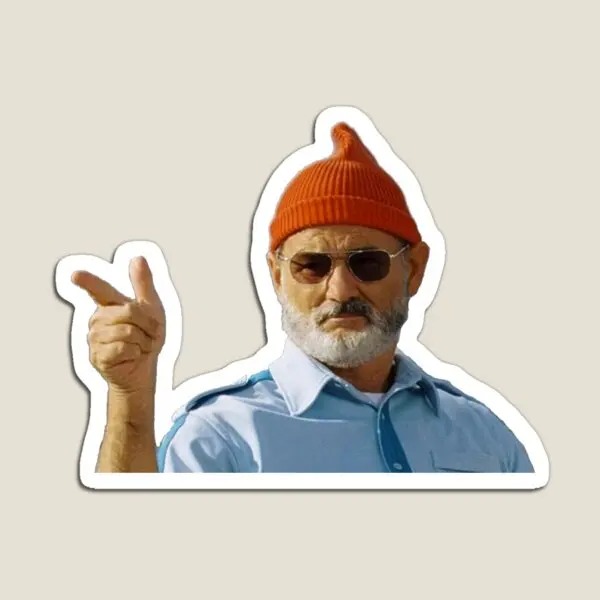 Bill Murray Steve Zissou  Magnet Cute  Kids Stickers Home for Fridge Organizer Toy Colorful Holder Refrigerator Decor Magnetic