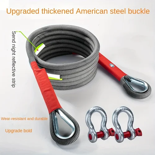 Cuerda de remolque para coche todoterreno, especial, gruesa, 18 toneladas, 25 toneladas, 35 toneladas, tracción fuerte, rescate de coche pequeño